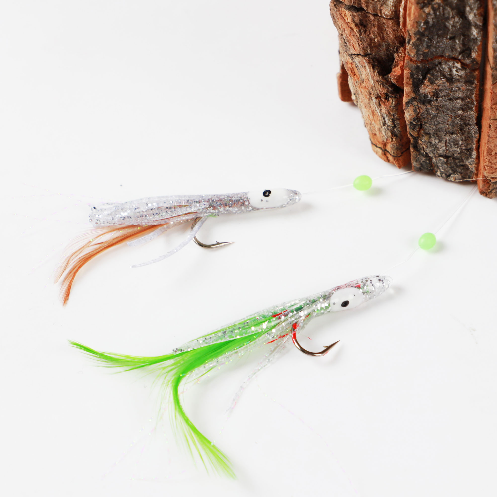 FREE FISHER 4pcs/pack Fishing Rigs String Hooks Baits Octopus Feather Lure Jig Glow Lures Nylon Line Swivels Snap Artificial Bait 1/0# Fishhook