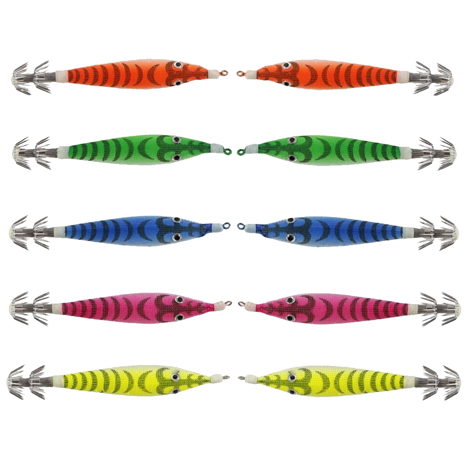 FREE FISHER Fishing Luminous Squid Wood Shrimp Lures Octopus Squids Cuttlefish Jigs Lures Spinnerbait Wood Shrimp Jig Hooks for Sea Fishing