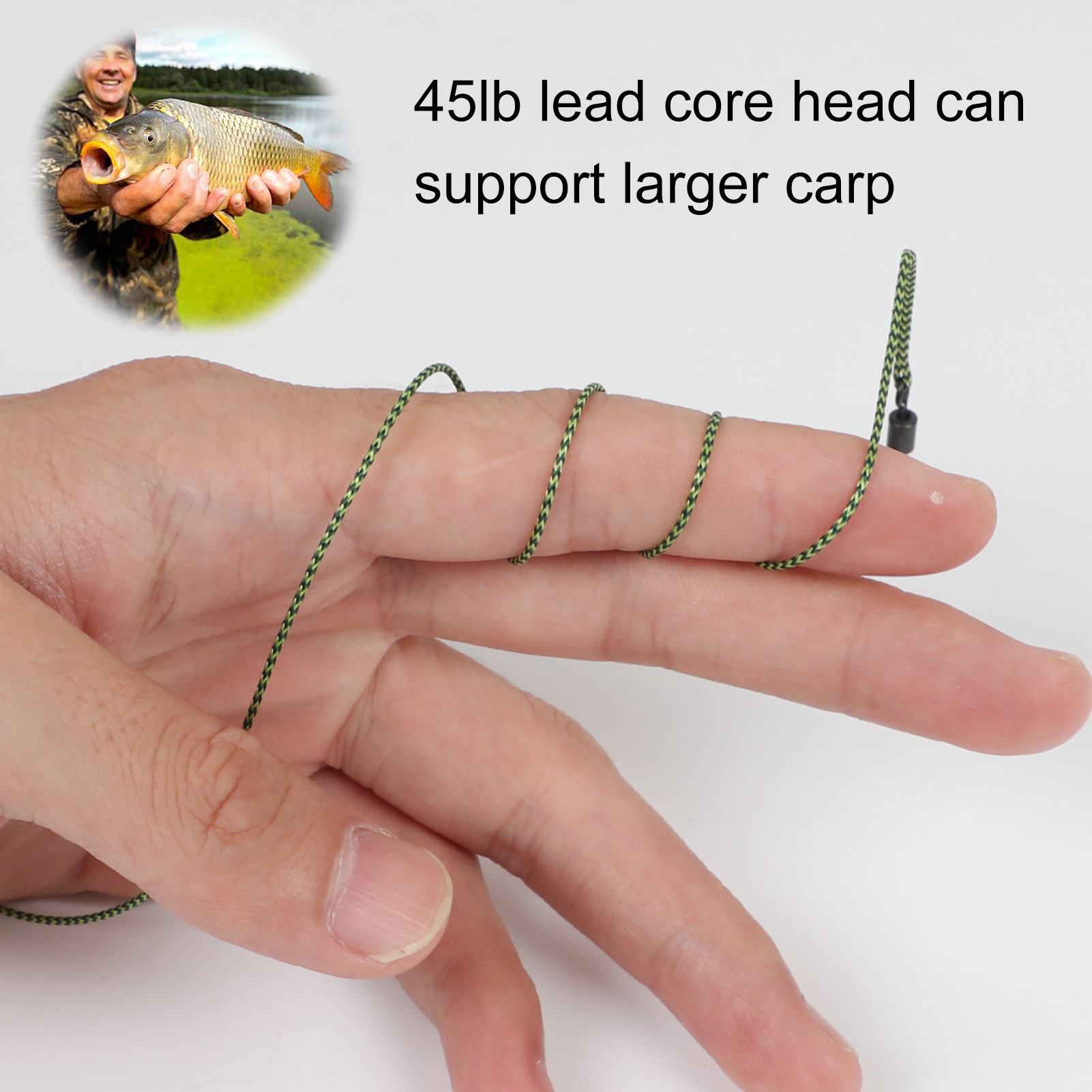 Free Fisher 6pcs/Set Fishing Carp Line 45LB Braided Double Looped Fly Fishing Leader Wire Knotless Tapered Leader with Swivel Snaps 