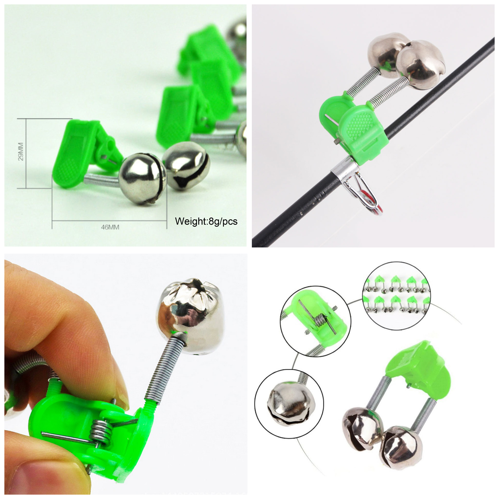 FREE FISHER 34pcs Fishing Accessories Combo Fish Scale+PVA Water-soluble Bags+100m PE Braid Line+Sea Fishing Rod Bells+Fish Decoy Lamps