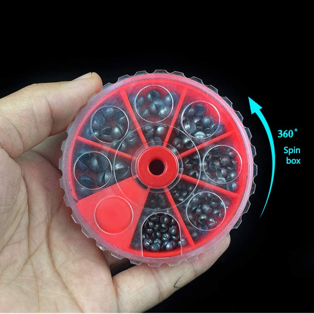 Wholesale Split Shot Fishing Weights,Round Split Shot Sinker Removable Fishing Lead Weights Sinkers Kit 106pcs 7 Sizes