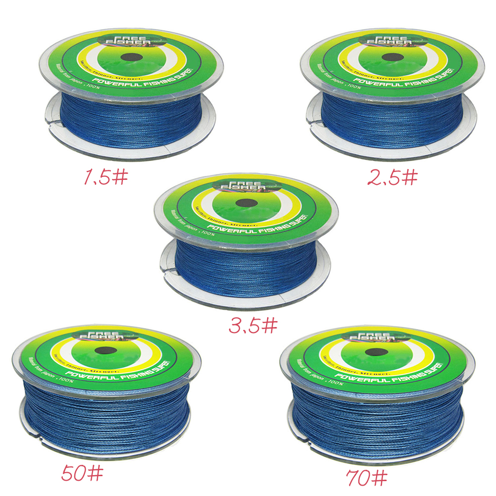 FREE FISHER Fishing Braid Line 300m 4 Strands Multifilament 8-80LB 0.08-0.5mm 100% PE Briaded Wire for Saltwater/Freshwater