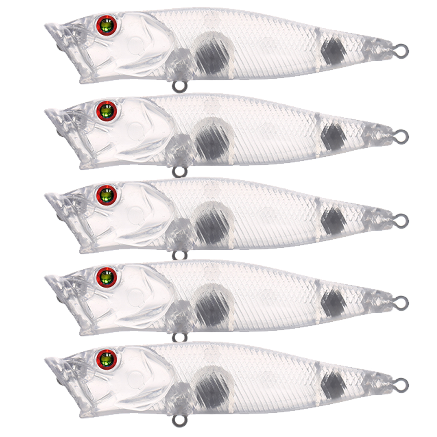 FREE FISHER 25pcs/Lot Fishing Poppers Unpainded Lures Blank Hard Lures Clear Plastic 9cm 10.8g Fishbaits Manual DIY Bait Embryo for Bass