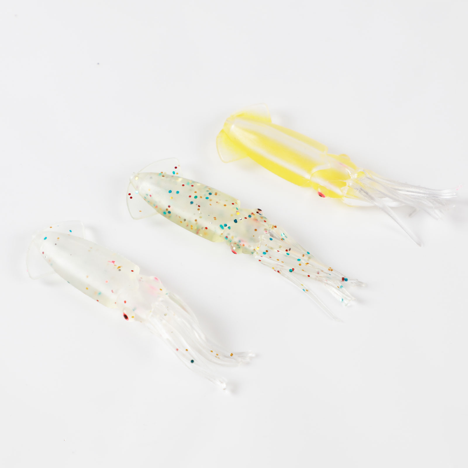 FREE FISHER 24pcs Soft Octopus Fishing Lures Baits Artificial Plastic Lures 20pcs 2/0# Single Barb Hooks in Freshwater/Saltwater with Box