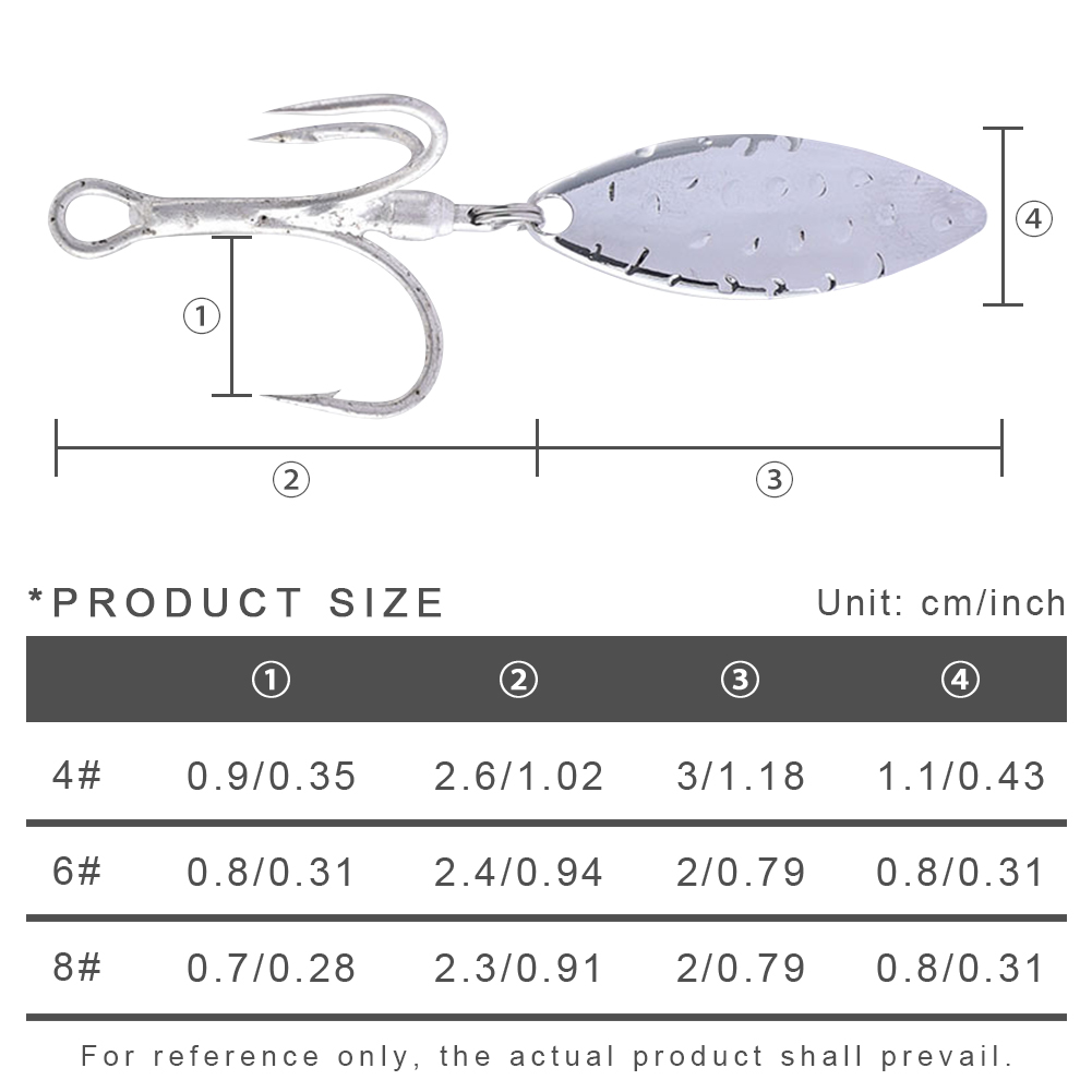 FREE FISHER 10pcs Fishing Treble Hooks with Metal Rotating Sequins Bearded Guy Artificial Spinnerbaits Buzzbait Accessories for Sea Fishing