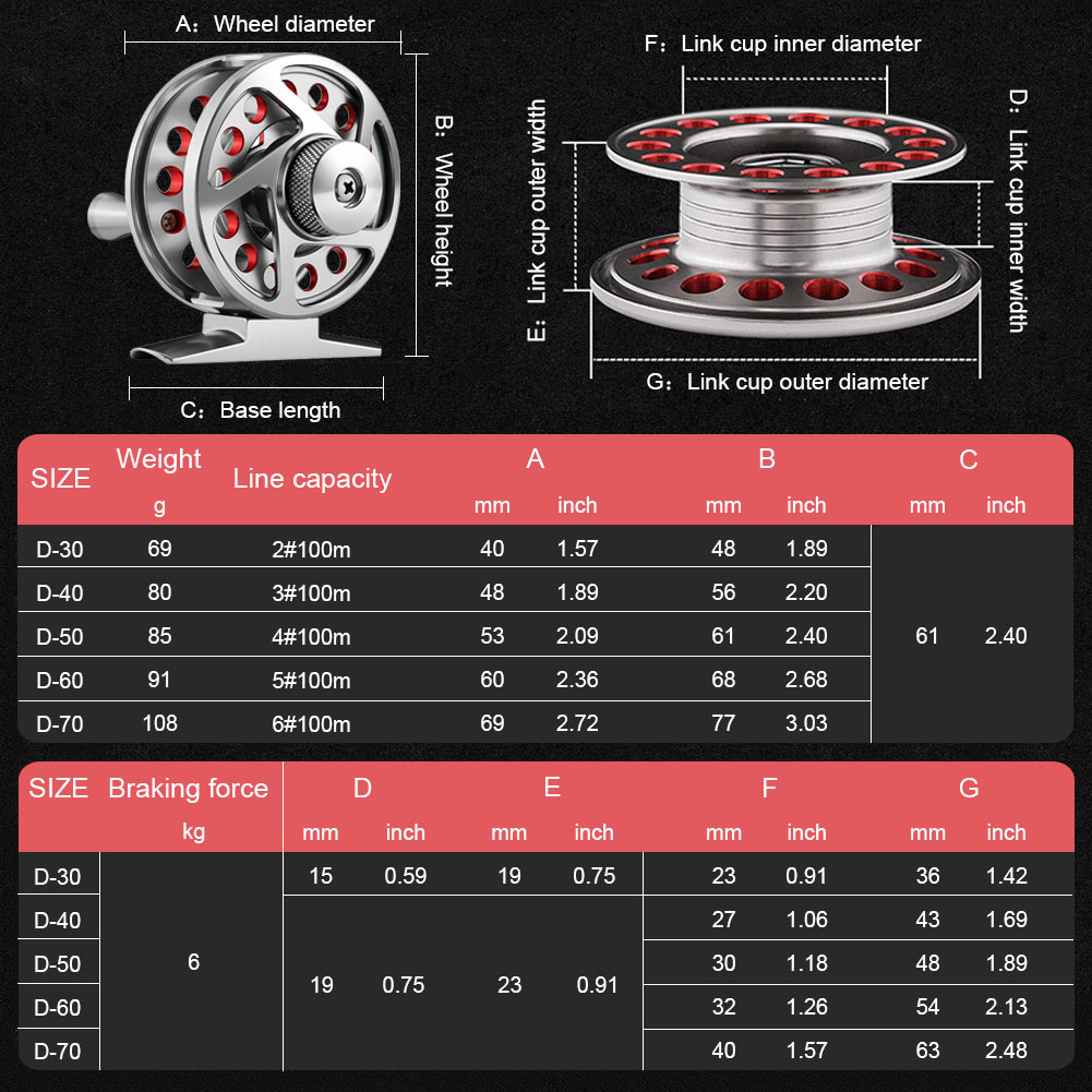 FREE FISHER Fly Fishing Reels CNC All Metal Fly Wheels Left/Right Hands Interchangeable Relief Adjustable Raft Front Wheel for Ice Fishing