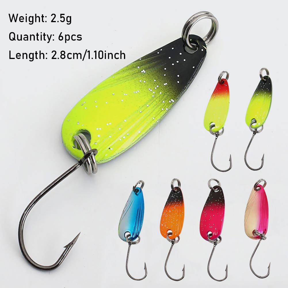 FREE FISHER Fishing Trout Bait Metal Spoon Lures Wobbler Casting Jigging Artificial Laser Spinner Baits Set Horsemouth Sequins with Fishing Tackle Box