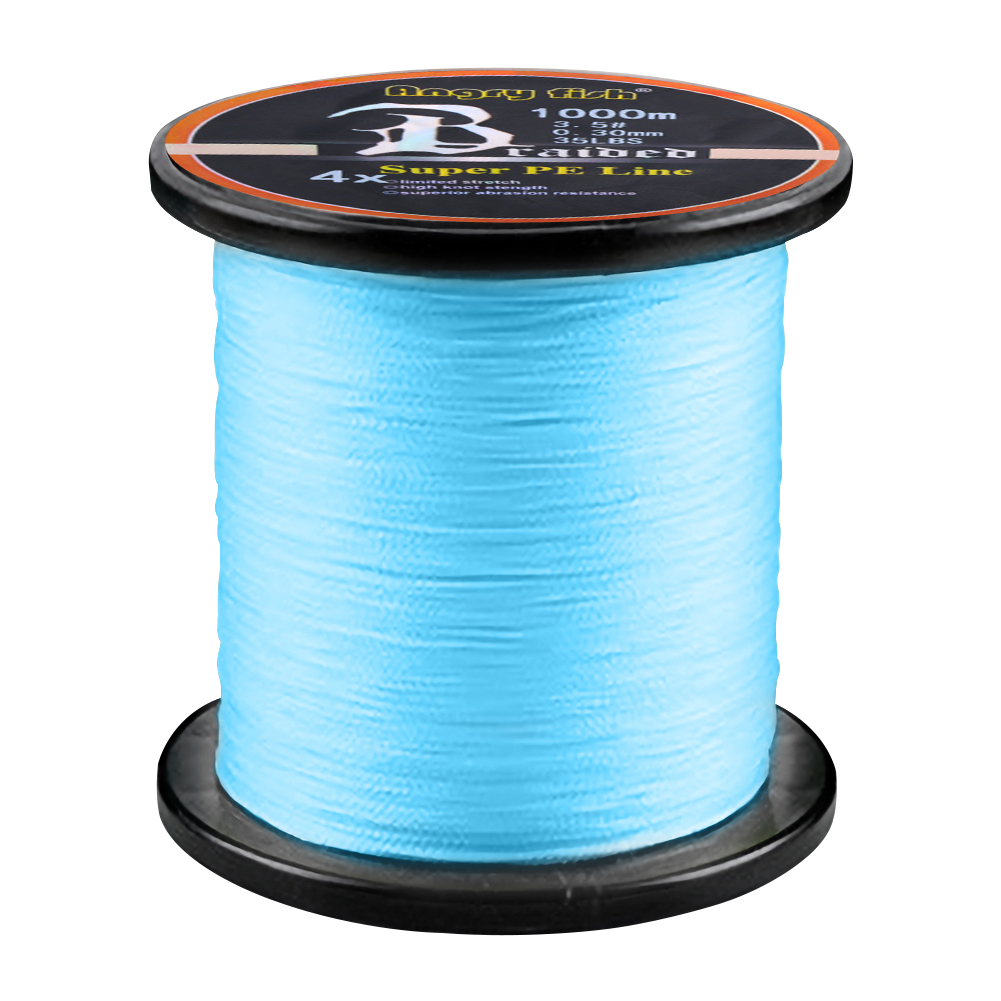 FREE FISHER Fishing Line 4 Strands Braided 1000M PE Multifilament Line Saltwater Freshwater Smooth Floating Fish Wire 12-80LB