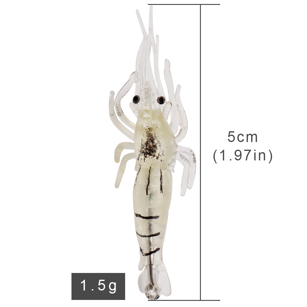 FREE FISHER 20pcs Fishing Soft Lures 5cm 1.5g Prawn with Sharp Hook Shrimp Fishy Smell Wobblers Artificial Baits for Carp Fishing