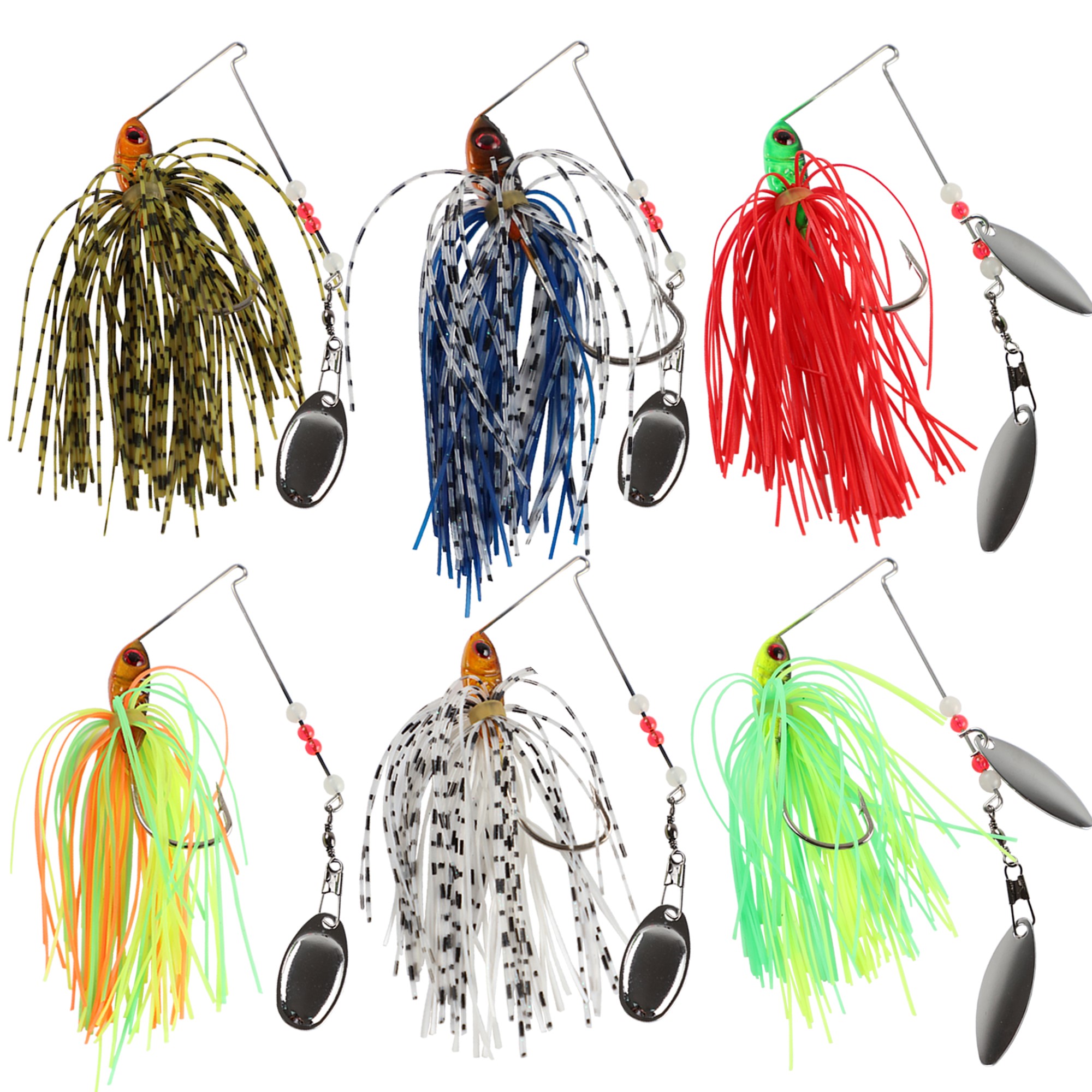 FREE FISHER Fishing Buzzbait 12pcs Spinner Lures 13g/0.46oz with Silicone Skirt Spinnerbait Fishing Tackle Accessories for Pike Bass Pesca