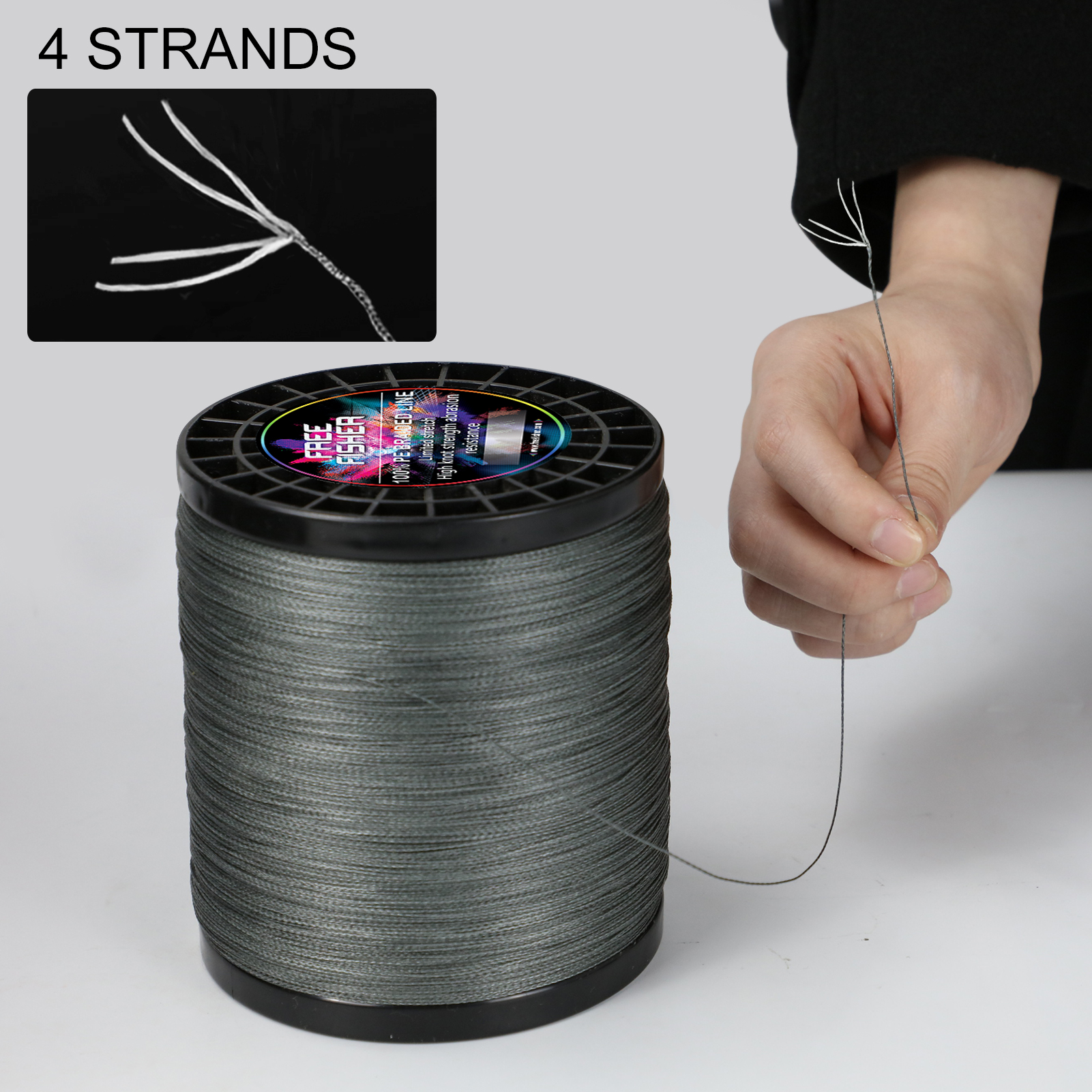 FREE FISHER Fishing Braided Line 2000m 4 Strands Multifilament 100% PE Kite Wire 10LB-100LB 0.1-0.55MM for Sea Fishing