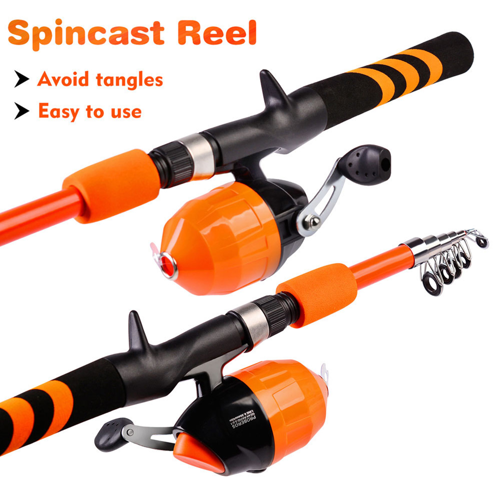 FREE FISHER Fishing Rod Combo Drum Reel Soft Lures Telescopic Fish Pole Hooks Floats Swivels Lead Sinkers Fishing Tackles Set Bag for Kids