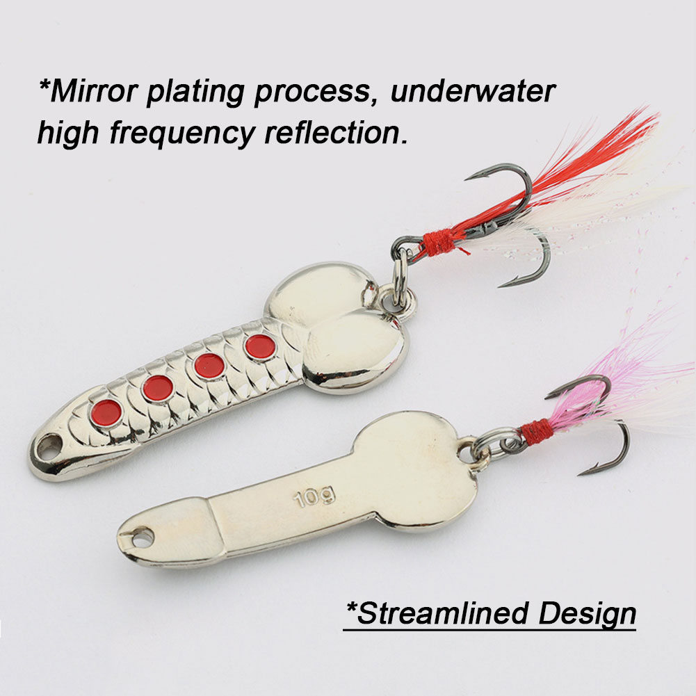 FREE FISHER 4pcs Fishing Metal Spoon Lures Wobbler Casting Jigging Trout Bait Artificial Spinner Baits Horsemouth Sequins with Feather Hook