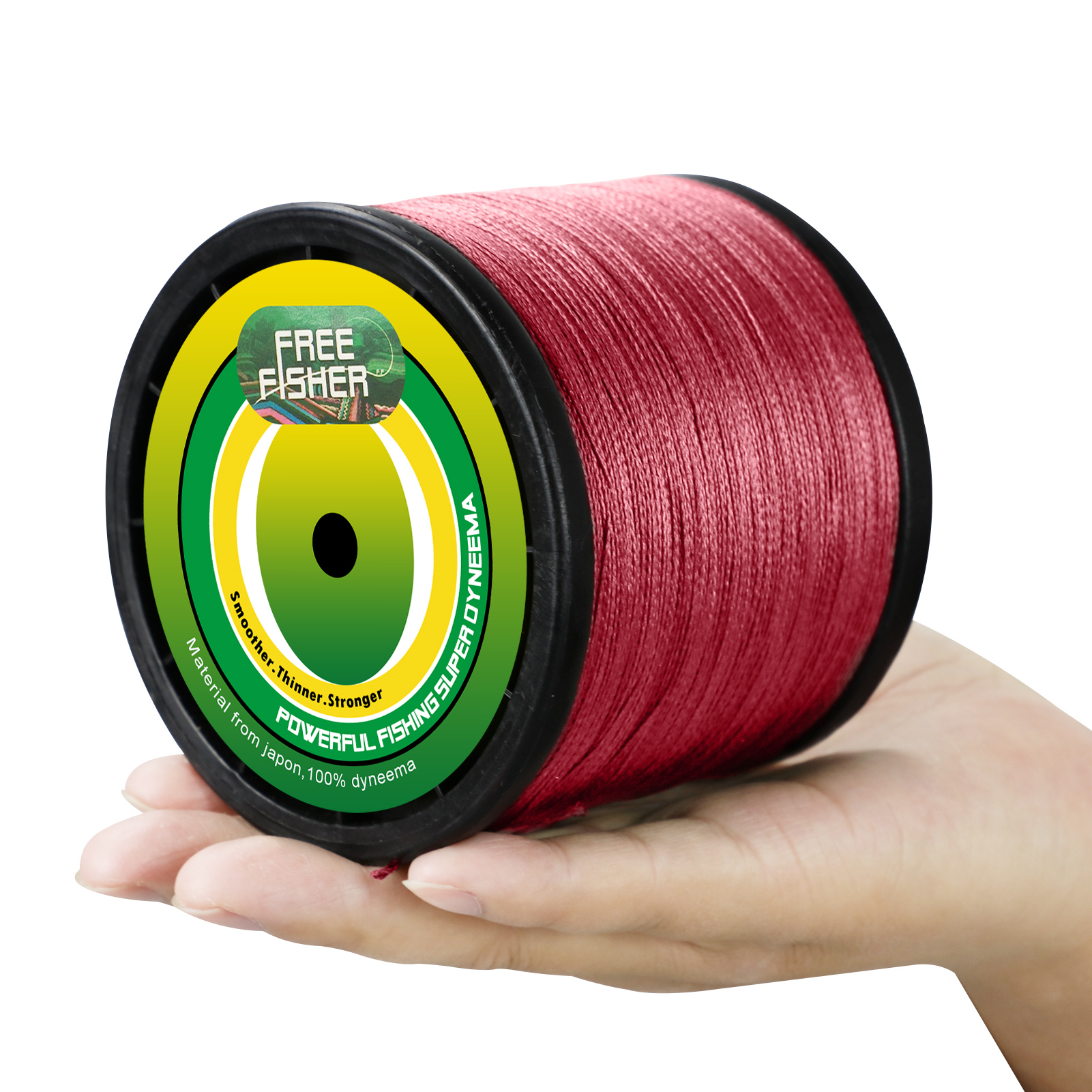 FreeFisher Fishing Braid Line 100% PE Braided Wires 1000m 4 Strands 15LB-80LB 0.14-0.5mm Super Strong Kite Line Green/Grey/Red