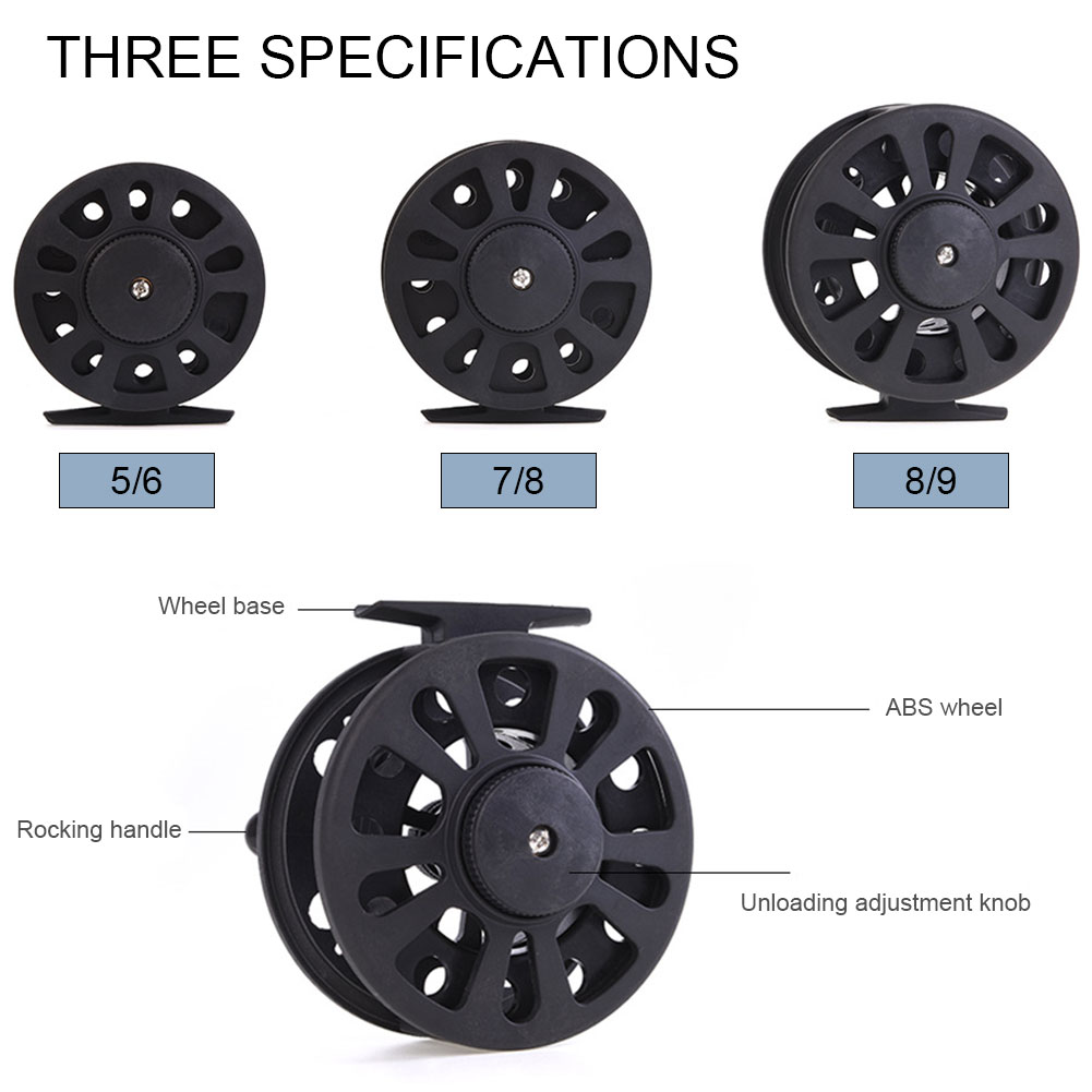 FREE FISHER Fly Fishing Reel 5/6 7/8 8/9 Large Arbor ABS Left/Right Hand Interchangeable Former Adjustable Drag Ice Fishing Flies Wheels