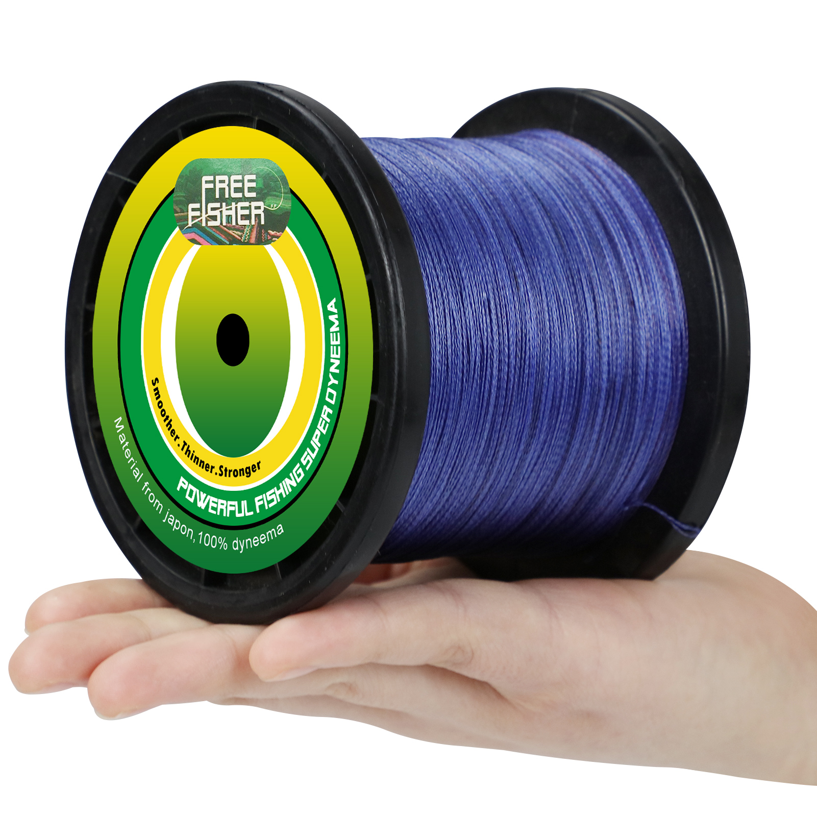 FreeFisher Fishing Braid Line 100% PE Braided Wires 1000m 4 Strands 15LB-80LB 0.14-0.5mm Super Strong Kite Line Green/Grey/Red