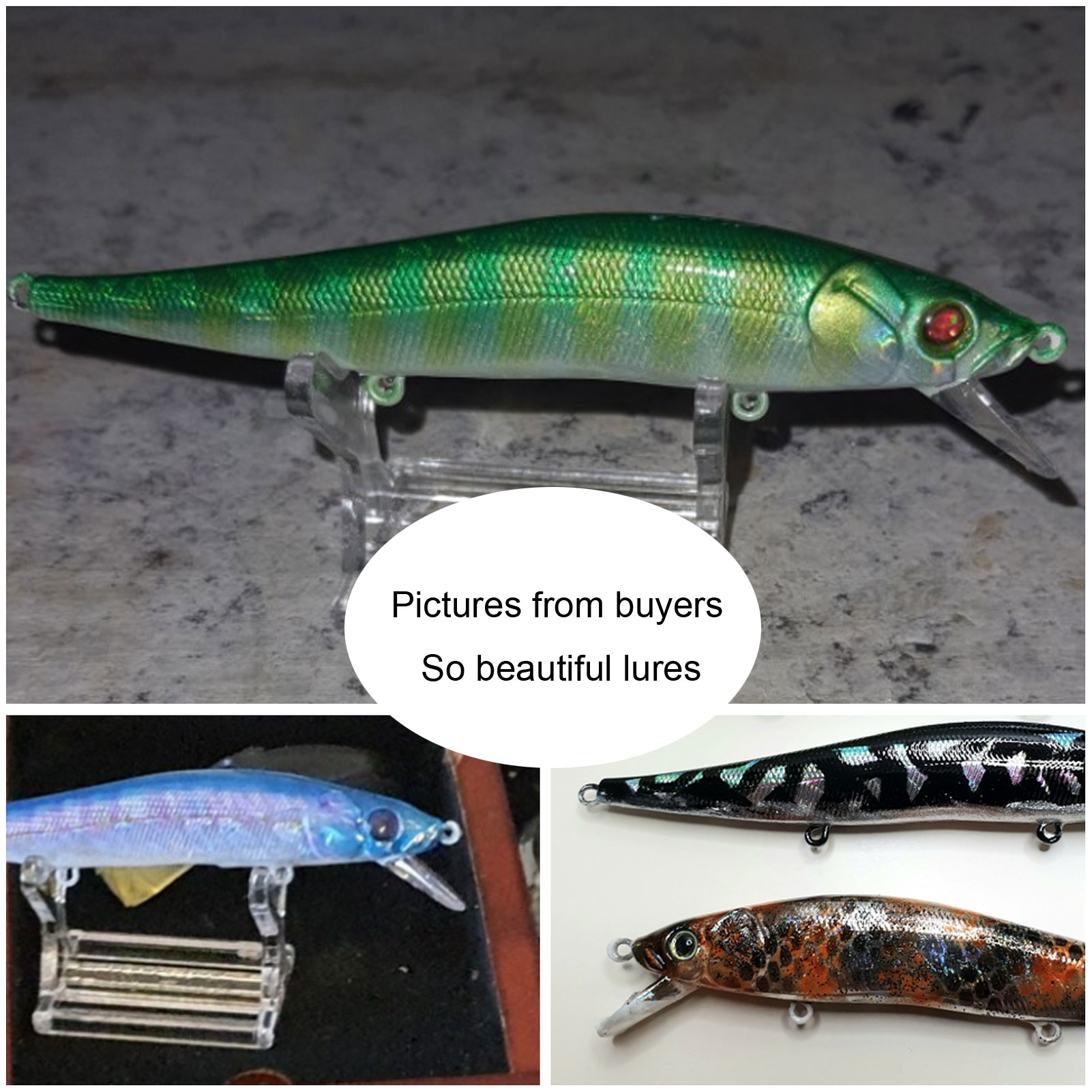 Wholesale Crankbait Hard Fishing Lures Holographic Slow Sinking Jerkbaits
