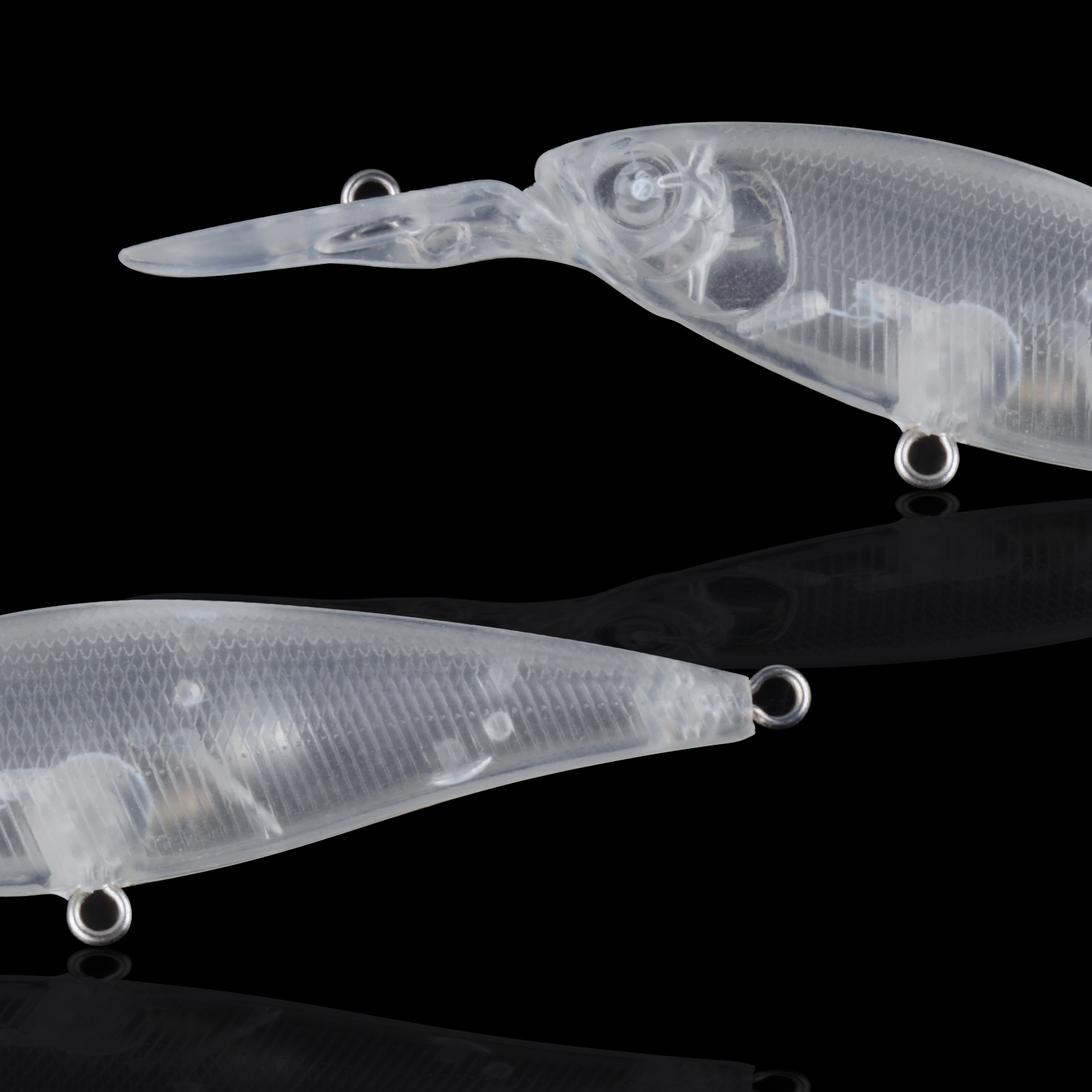 FREE FISHER 20pcs Fishing Unpainted Lures Transparent Blank Bait Embryo 9.3cm 4.5g DIY Minnows Rattles ABS Hard Artificial Baits with 3D Eyes