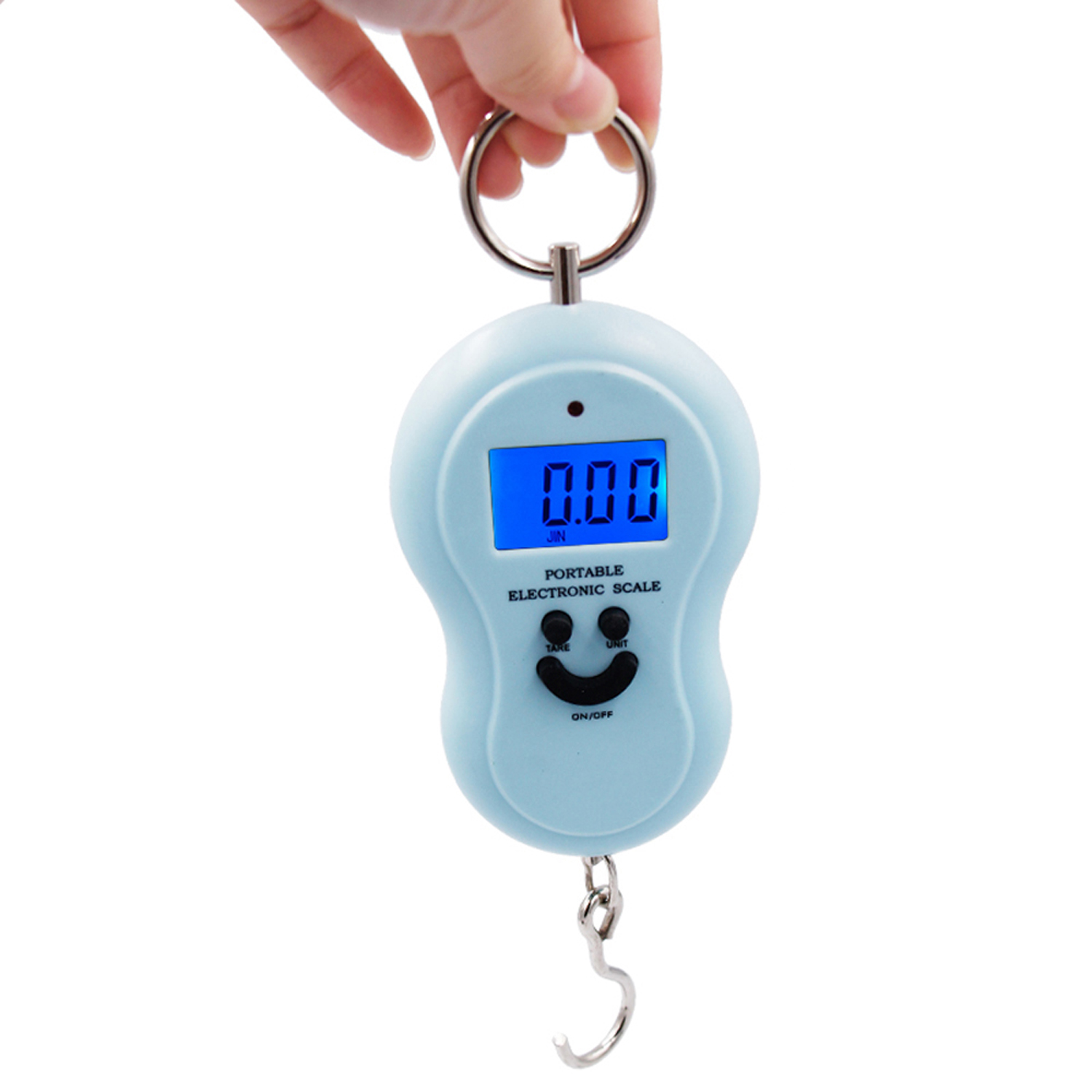 FREE FISHER 5pcs 50Kg Mini Digital Scale for Fishing Pocket Portable Weighting Kitchen Steelyard Hanging LCD Electronic Hook Scale KG/LBS/JIN/OZ