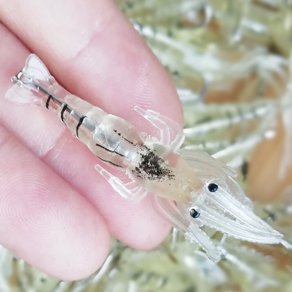 FREE FISHER 20pcs Fishing Soft Lures 5cm 1.5g Prawn with Sharp Hook Shrimp Fishy Smell Wobblers Artificial Baits for Carp Fishing