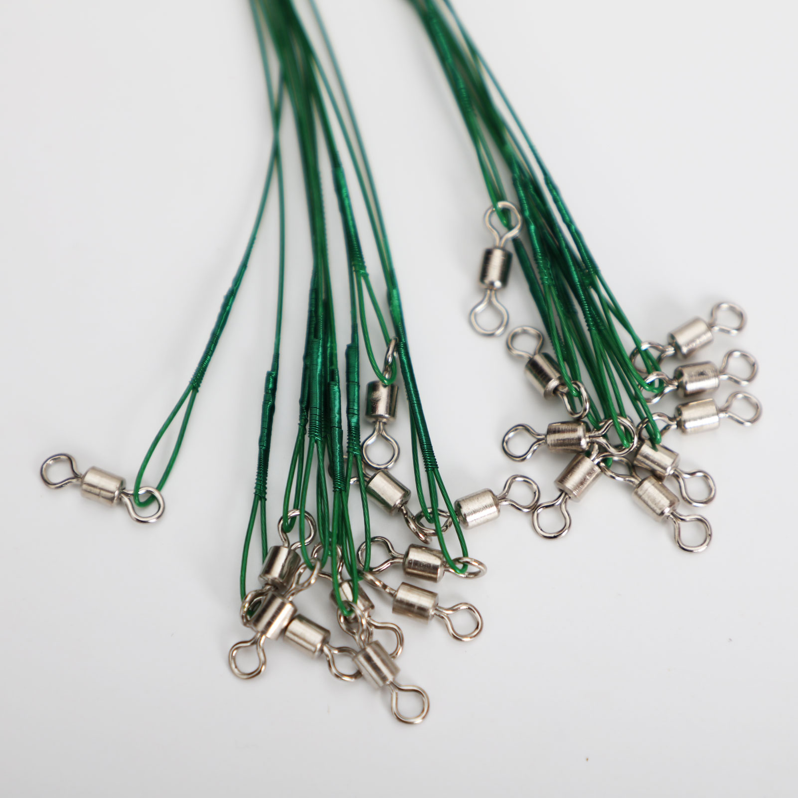 FREE FISHER 100pcs Fishing Leaders Steel Wire Rolling Swivels with Safety Snap Fish Line Connectors High Strenth 30KG 70cm Accessory Tackles