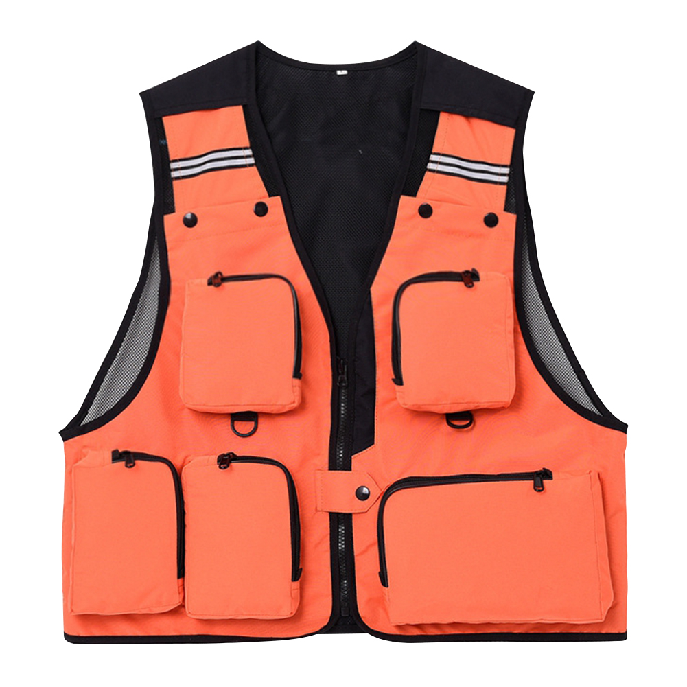 FREE FISHER Fishing Photography Vest with Pockets Men's Mesh Quick-Dry Waistcoat Outdoor Jackets for Camping Hunting Travelers Survival Utility Safety