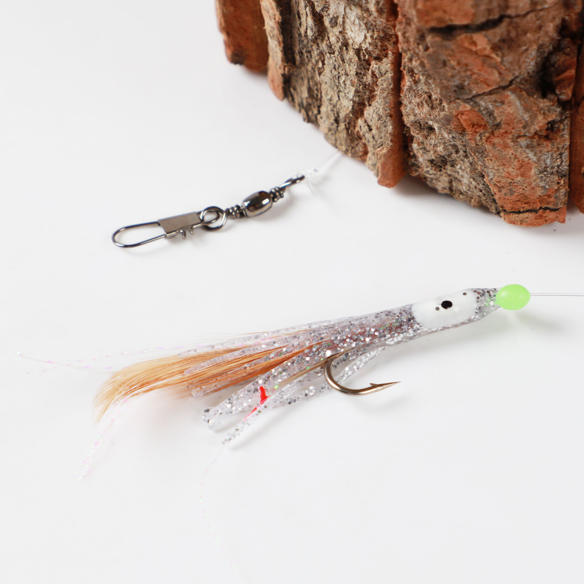 FREE FISHER 4pcs/pack Fishing Rigs String Hooks Baits Octopus Feather Lure Jig Glow Lures Nylon Line Swivels Snap Artificial Bait 1/0# Fishhook