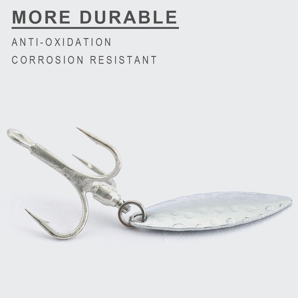 FREE FISHER 10pcs Fishing Treble Hooks with Metal Rotating Sequins Bearded Guy Artificial Spinnerbaits Buzzbait Accessories for Sea Fishing