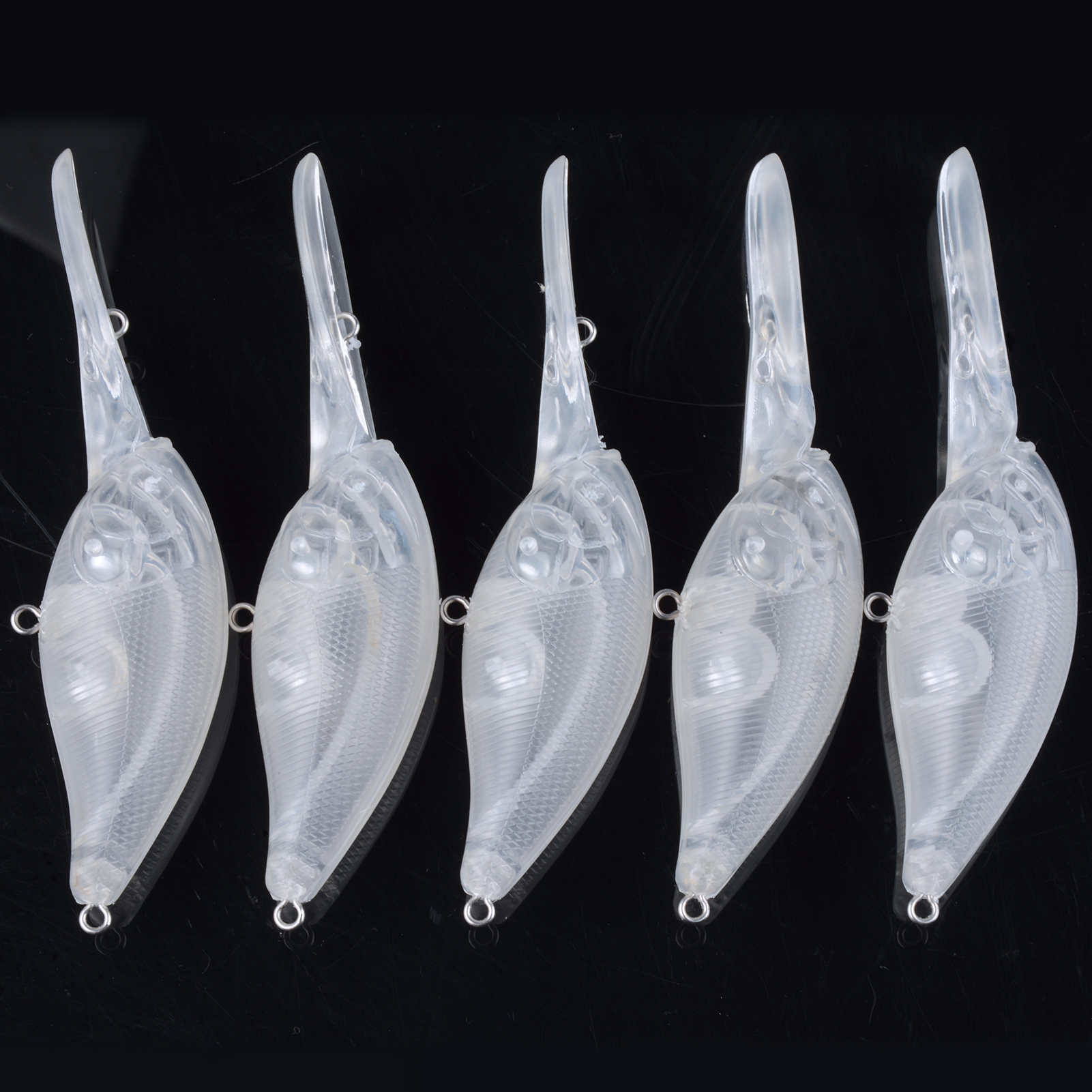 FREE FISHER 20pcs Unpainted Lures Fishing Blank Artificial Hard Baits Long Tongue Transparent Bait Embryo 10cm 11g DIY Crankbaits