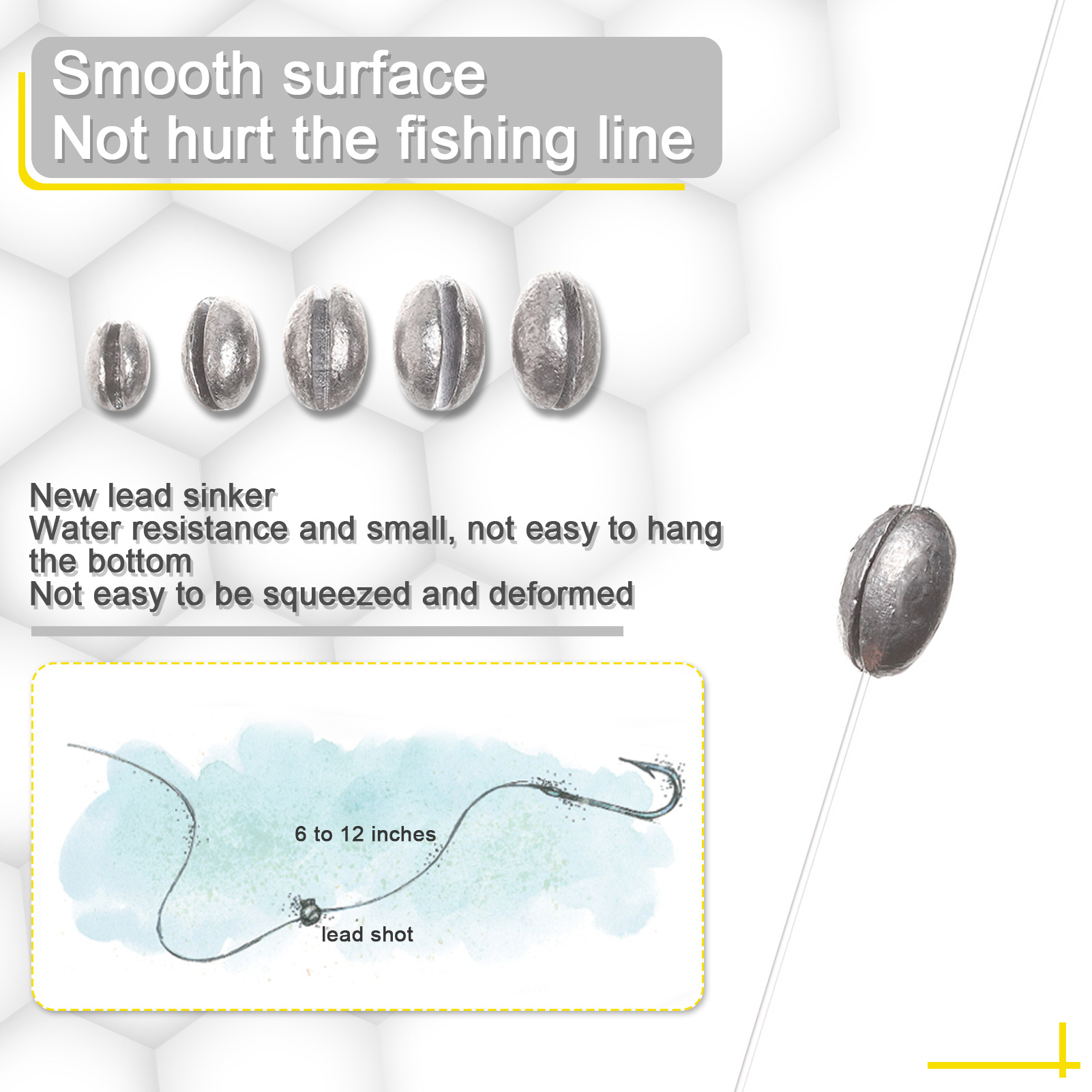 FREE FISHER 500pcs Fishing Weights Kit Oval Open Bite Lead Sinkers Flipping 0.5-2g Drop Split Shot Plumb Bob Auxiliary Tackle for Sea Fishing