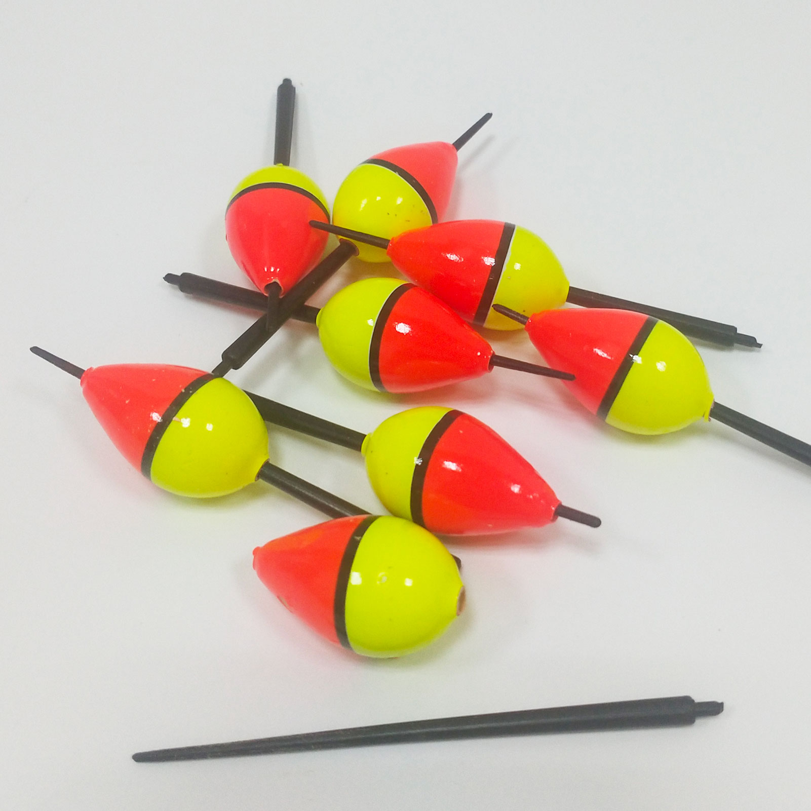 FREE FISHER 10Pcs Fishing Bobber Cork Float Pesca Lighted Double-Color Buoy Wood 1.5g 8.3cm Floats Tackle Accessories