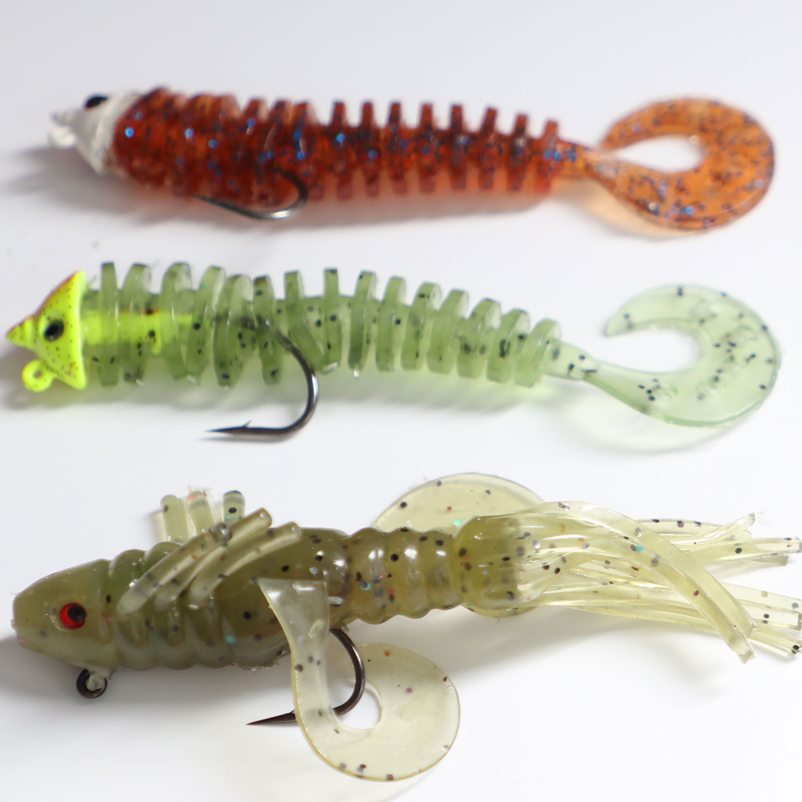 FREE FISHER Fishing Artificial Baits Set 36pcs with Clear Plastic Box Lead Fish Big Soft Wobbler Lures Stainless Steel Swivels for Carp Fishing