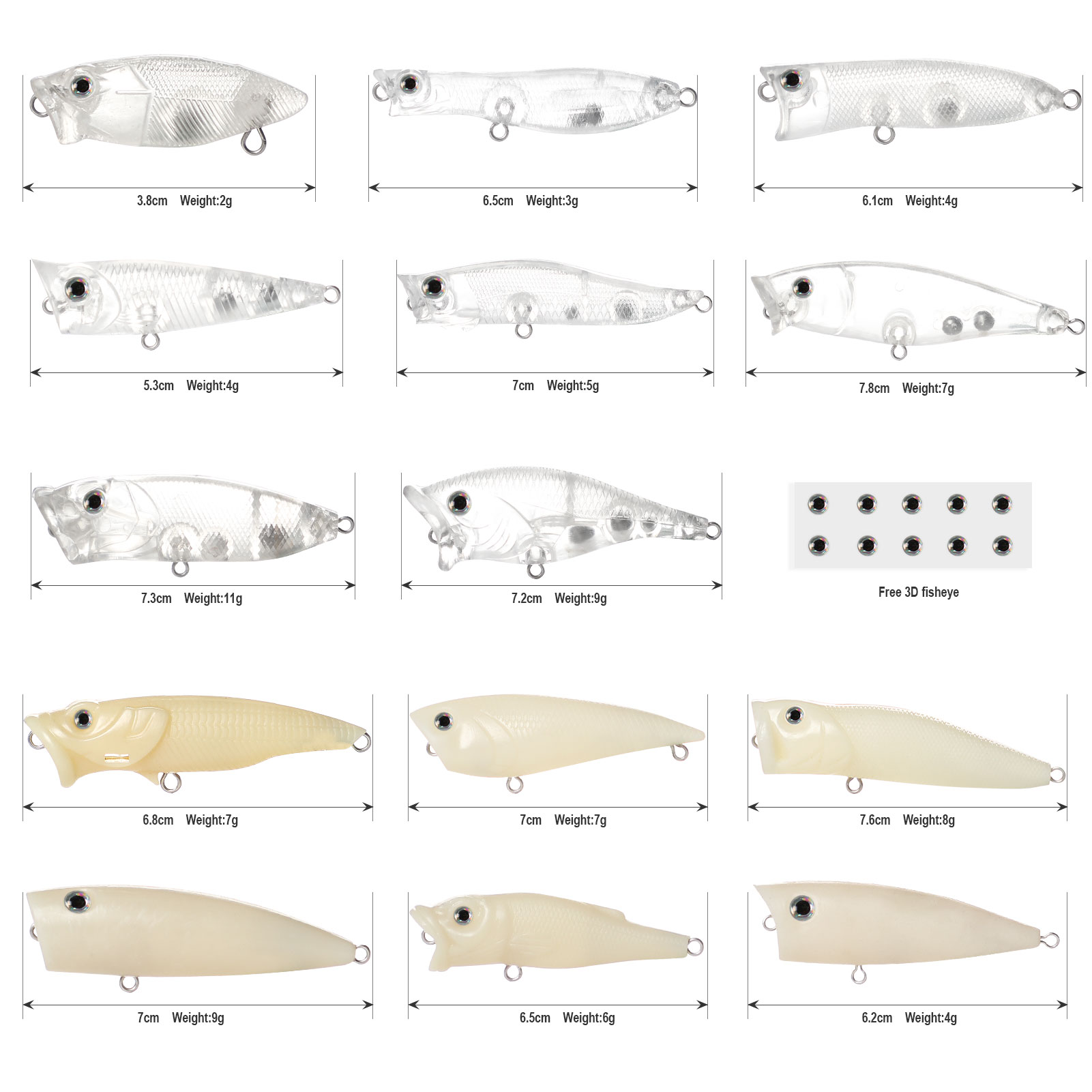 Wholesale Crankbait Blanks Unpainted Fishing Lure Making Kit