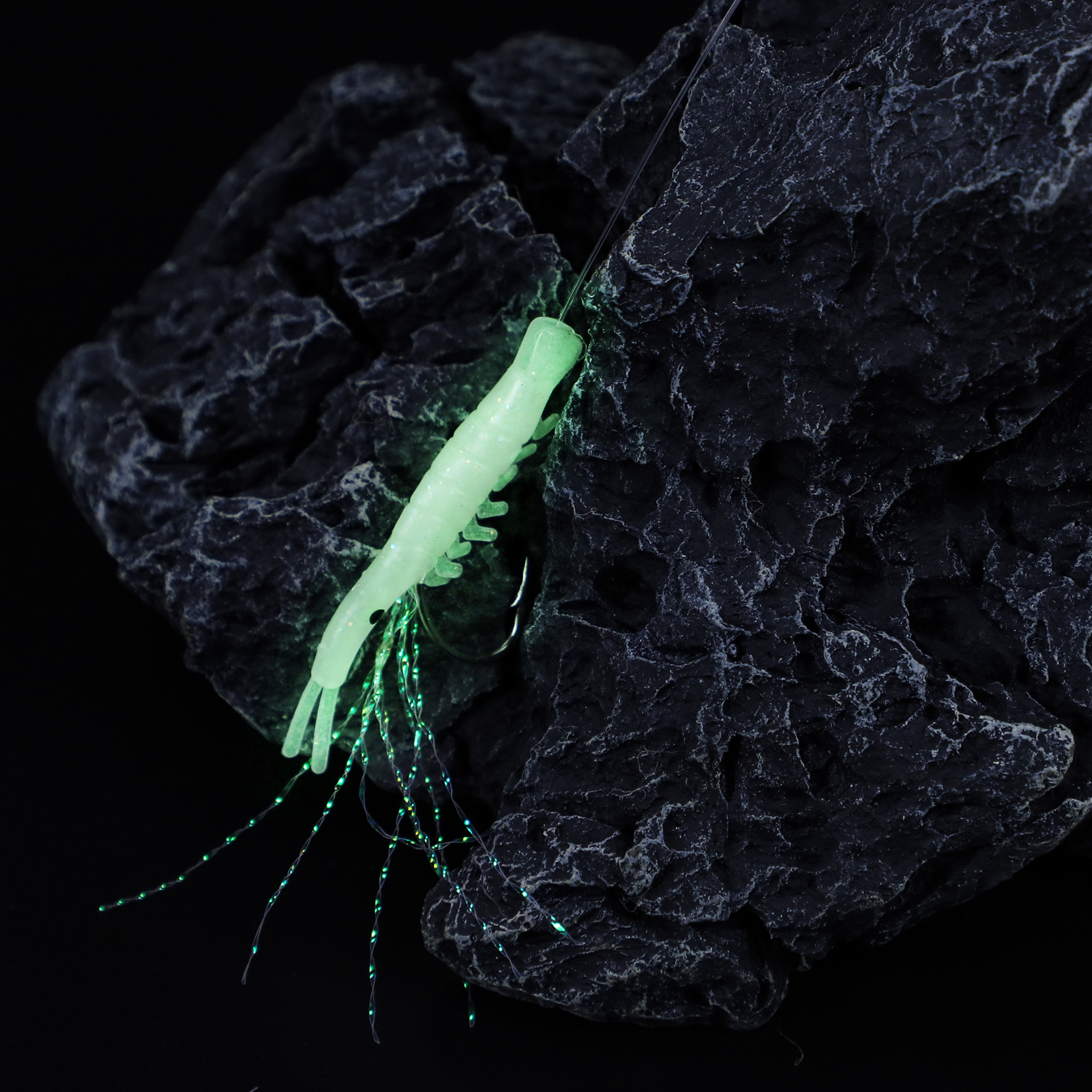 FREE FISHER 20pcs/Pack Fishing String Hooks Set 14#-1/0# Luminous Shrimp Lures Soft Octopus Baits Nylon Line Swivel Colorful Wire Fish Rigs