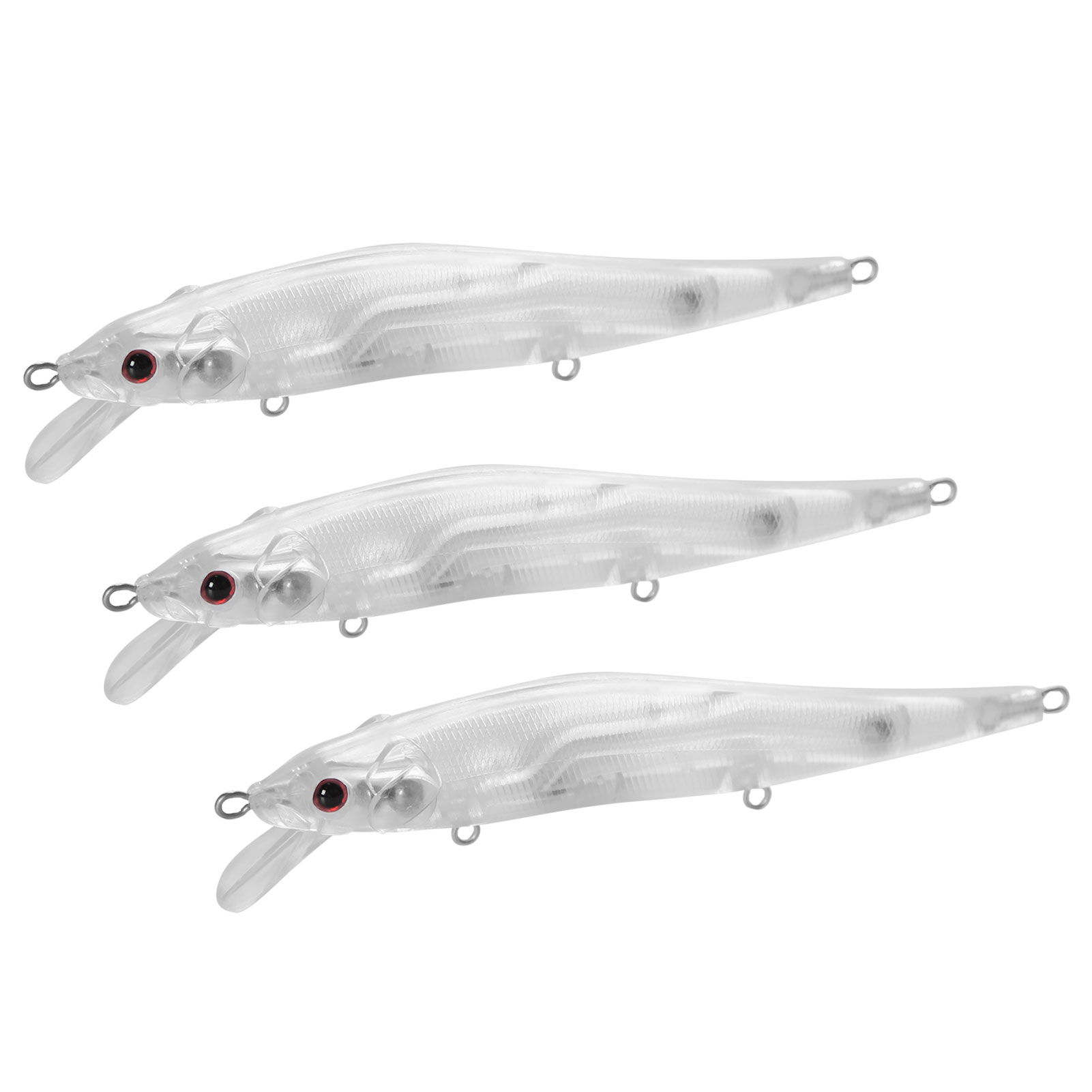 Wholesale Unpainted Lures,Floating Jerkbaits with Eyes DIY Clear Minnows Hard Baits