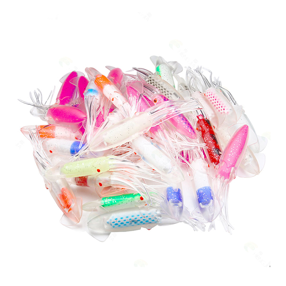FREE FISHER 3pcs/6pcs Fishing Soft Octopus Lures 12cm 12.7g Rubber Skirts Colorful Squids 15cm 20g Hollow Tube Artificial Baits Pesca