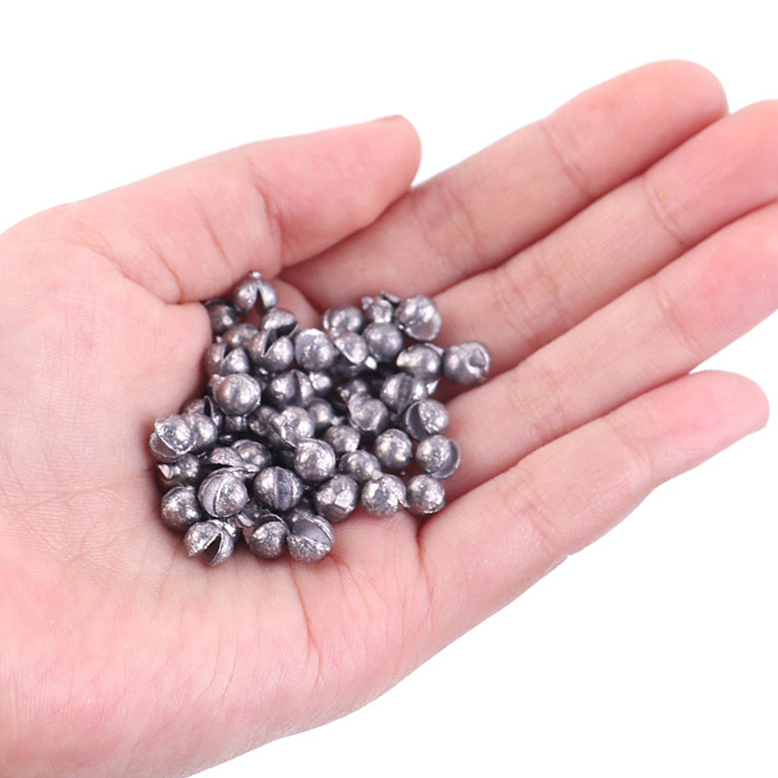 FREE FISHER Mixed Fishing Sinkers Open Bite Lead Set 0.2-2g Bare Fishing-clip Drop Biting Round Plumb Bob Auxiliary Fishing Tackle Gear