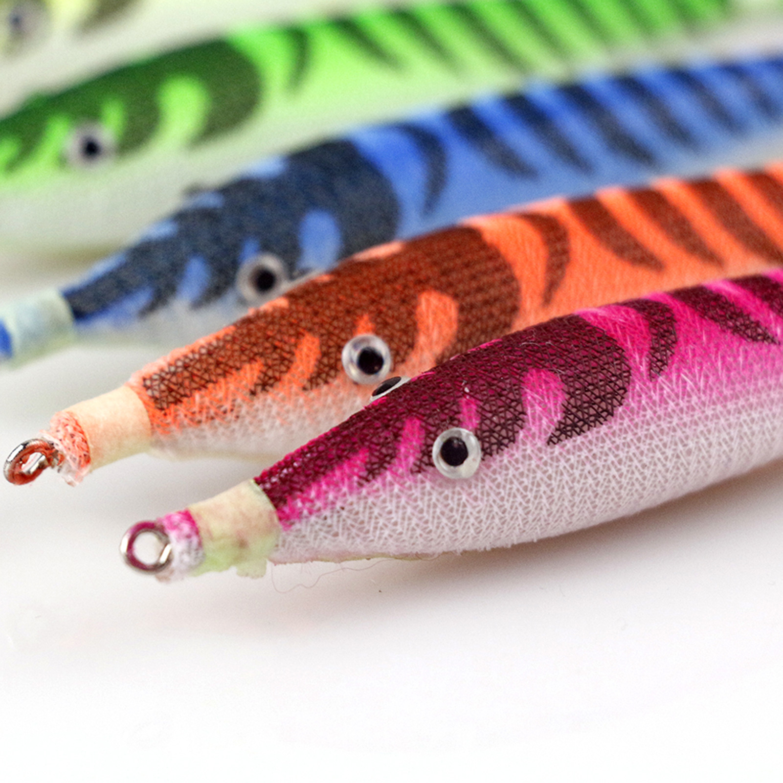 FREE FISHER Fishing Luminous Squid Wood Shrimp Lures Octopus Squids Cuttlefish Jigs Lures Spinnerbait Wood Shrimp Jig Hooks for Sea Fishing