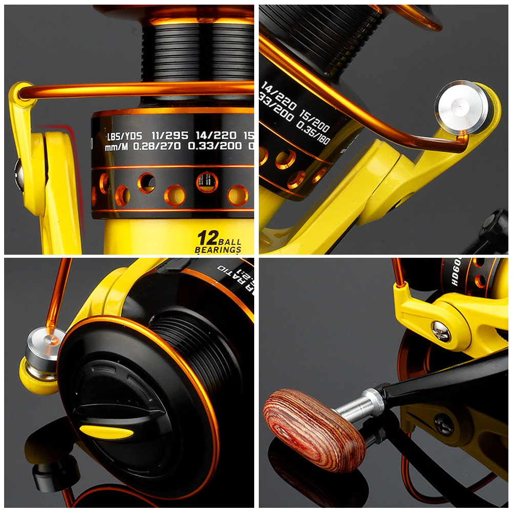 Fishing Spinning Reel HD2000-3000 Left/Right Changed Metal Crank Handl