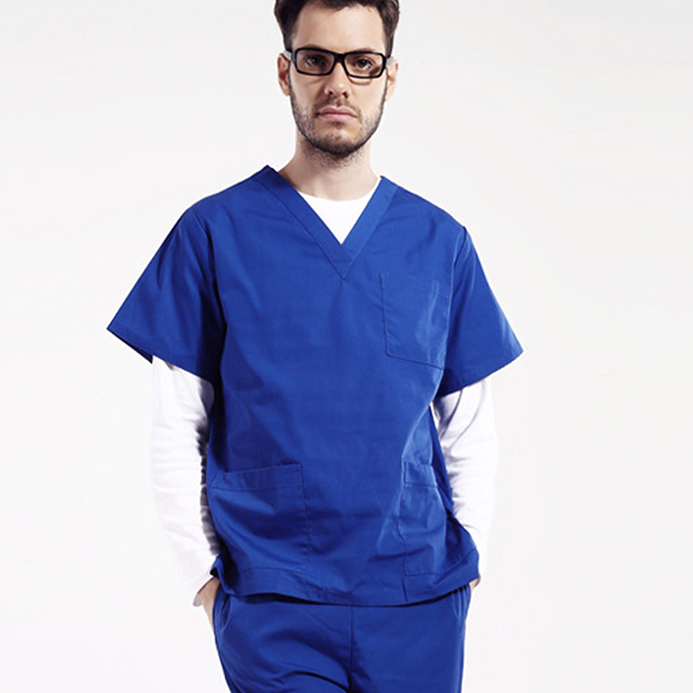 ADAMAS-BETA Lab Working Uniform Set Womens Short Sleeve Tops with Pock