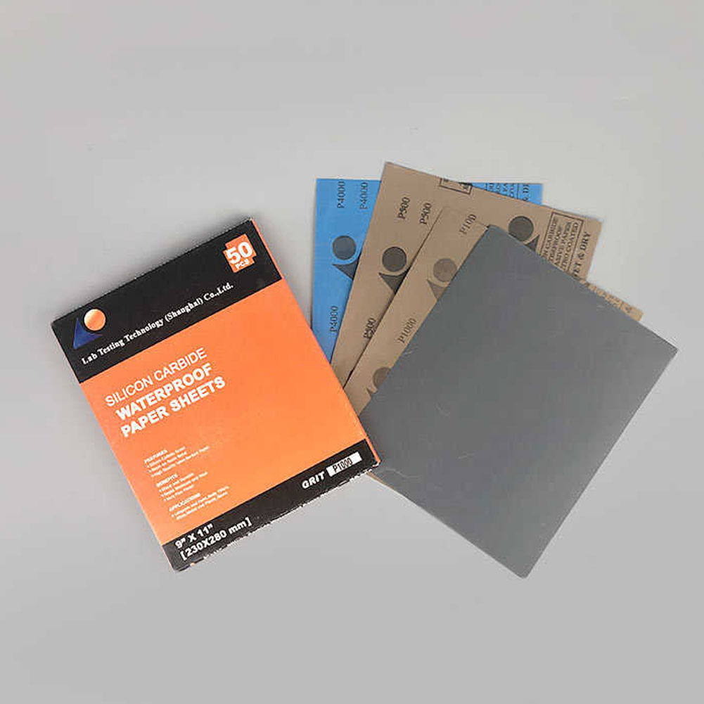ADAMAS BETA Lab Water Resistance Special Abrasive Paper for Metallography Black Silicon Carbide 230x280mm P80-P4000 Mesh Sandpaper(Pack of 50)