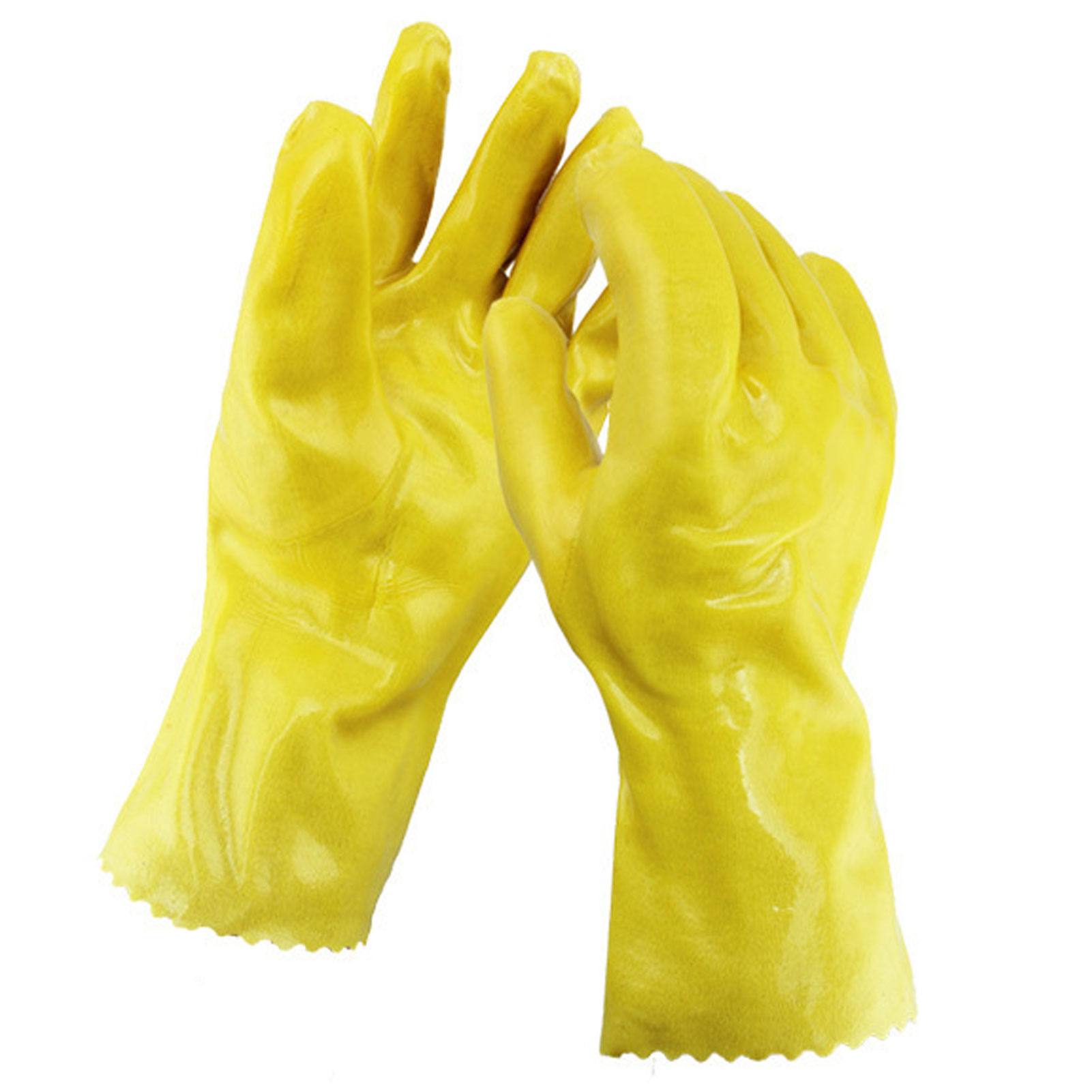 ADAMAS BETA 5 Pairs Plastic Impregnated Gloves 28cm*11cm PVC+Cotton Lining Waterproof Gloves Laboratory Labor Protection Gloves
