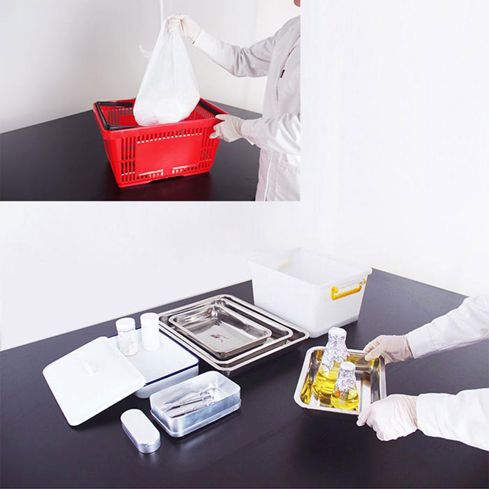 ADAMAS BETA Enamel Square Plate Laboratory Tray with Cover White Corro