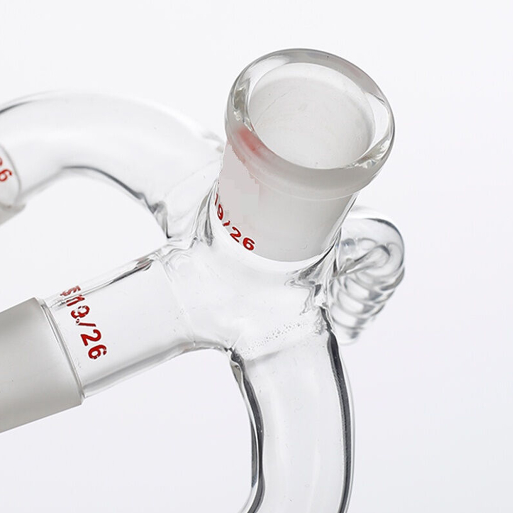 ADAMAS-BETA Four-way Vacuum Distillation Adapter Lab Glass 4-way Distillation Head 19# Joint 14# Vacuum Connecting Pipe