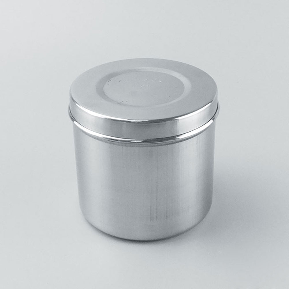 ADAMAS-BETA Stainless Steel Box for Medical Cotton Balls Tank Thicken Wall, Iodine Resistant 8-12cm Lab Disinfection Cotton Jar with Cover