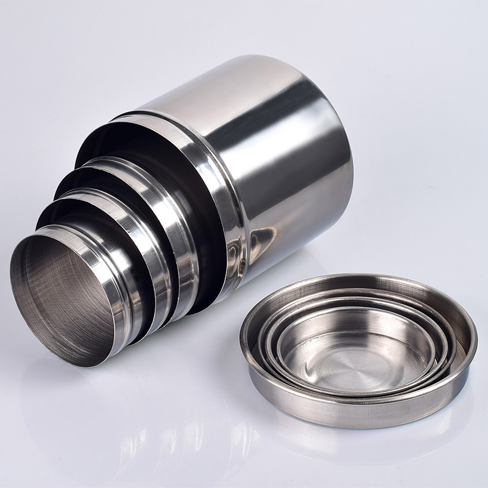 ADAMAS-BETA Stainless Steel Box for Medical Cotton Balls Tank Thicken Wall, Iodine Resistant 8-12cm Lab Disinfection Cotton Jar with Cover