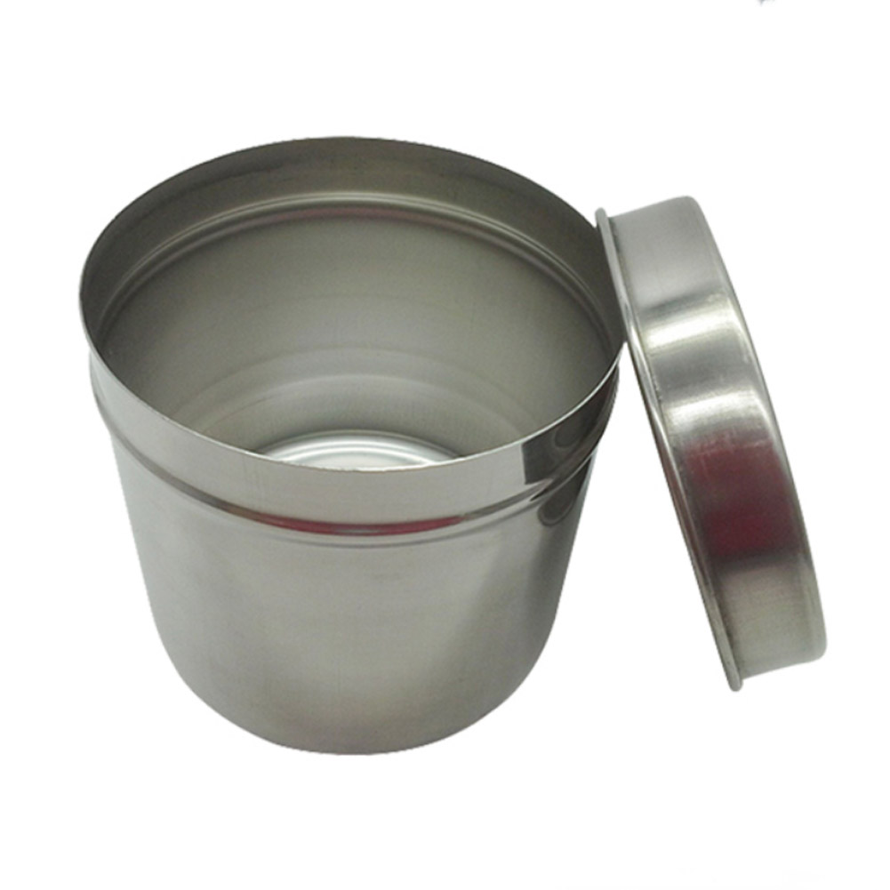 ADAMAS-BETA Stainless Steel Box for Medical Cotton Balls Tank Thicken Wall, Iodine Resistant 8-12cm Lab Disinfection Cotton Jar with Cover