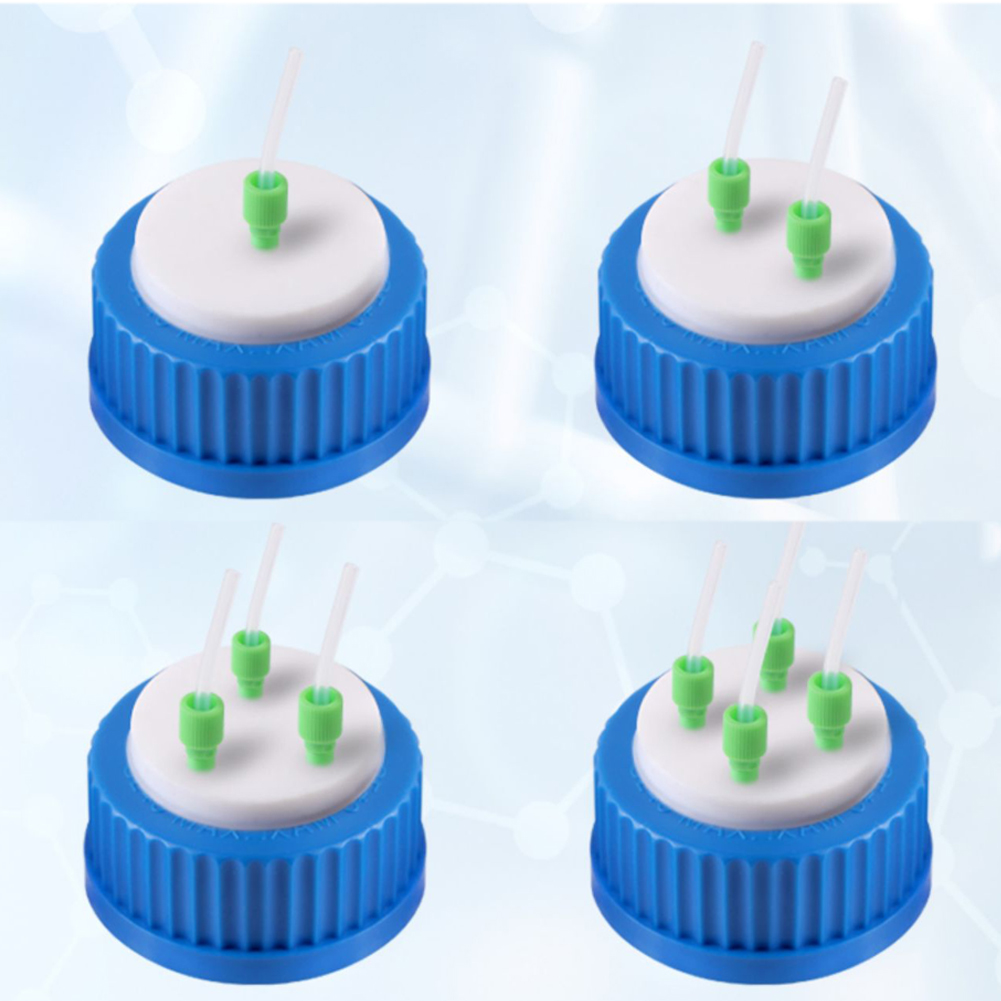 ADAMAS BETA GL45 Threaded Cap Mobile Phase Bottle Stopper 1-4 Holes Laboratory PP Screw Mouth Liquid Chromatography Bottle Cover