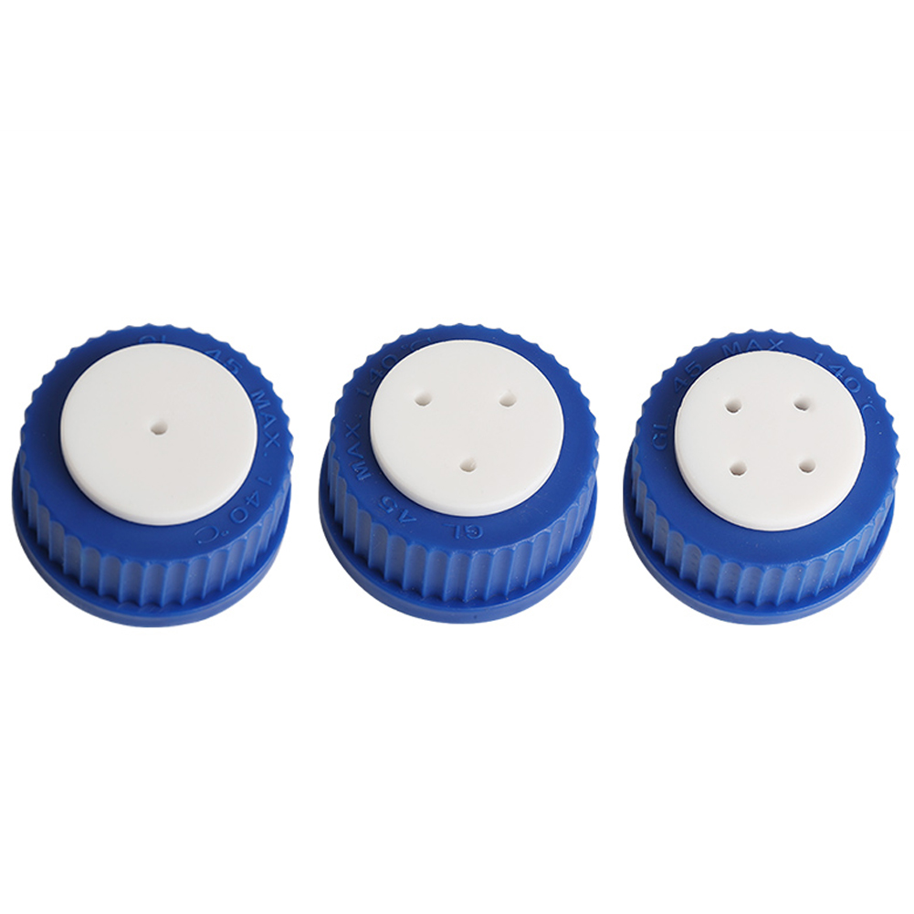 ADAMAS BETA GL45 Threaded Cap Mobile Phase Bottle Stopper 1-4 Holes Laboratory PP Screw Mouth Liquid Chromatography Bottle Cover
