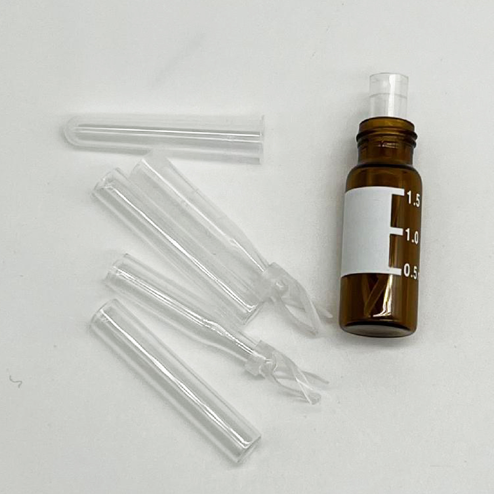 ADAMAS-BETA Lab Chromatographic Injection Bottle Intubation Glass with Plastic Holder 150-300ul Scaless Liquid Phase AUTOSAMPLER VIALS Micro-Insert Tube 100pcs/Pack